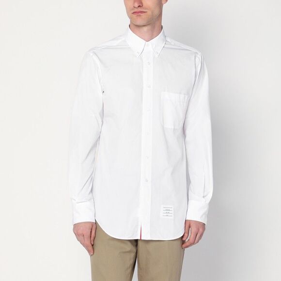 Thom Browne White Button-Down Cotton Shirt Men